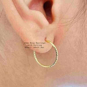 Pure Gold 18k Hoop Earrings 15mm